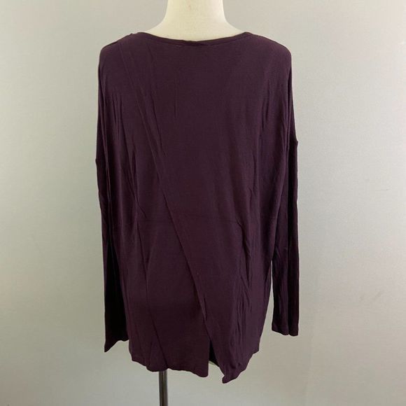 NWT H BY BORDEAUX Purple Cross Back Crew Neck Swea - Picture 4 of 9